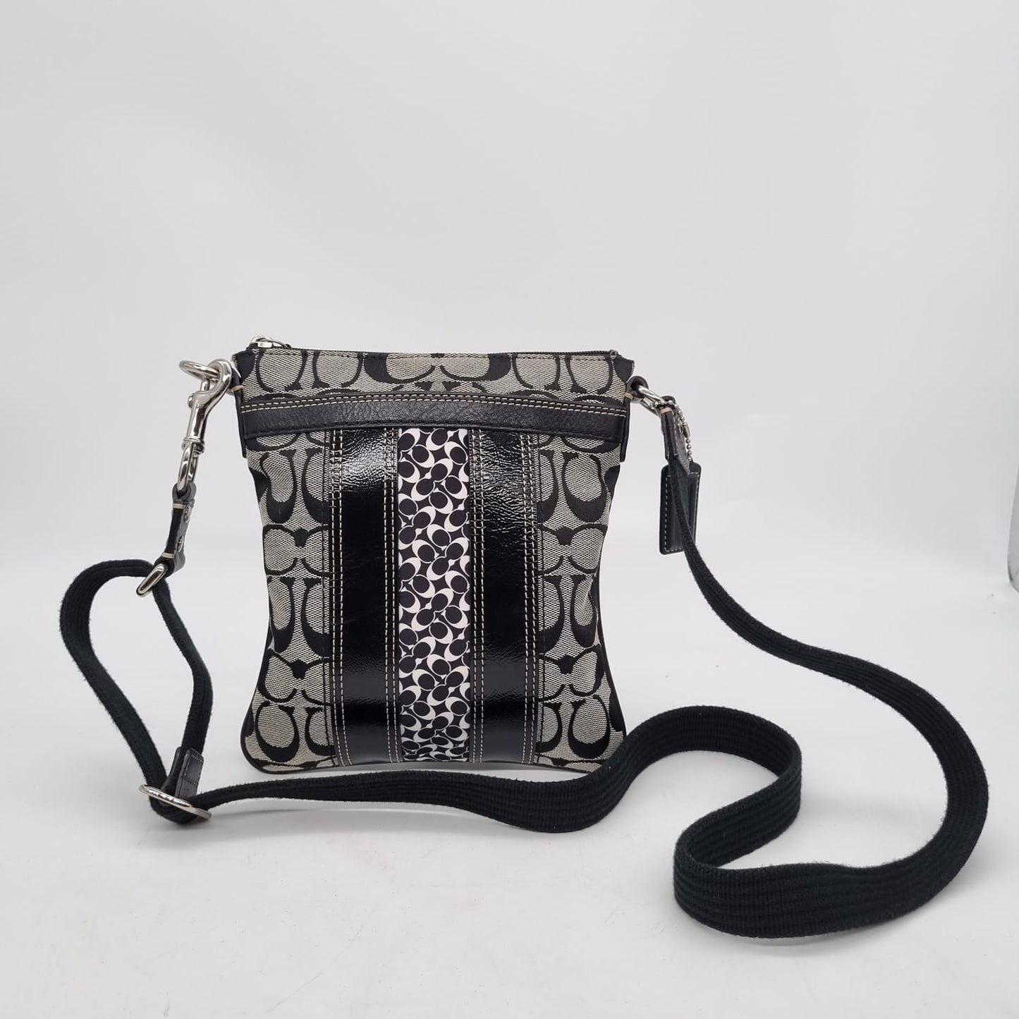 Coach Signature Crossbody Bag Black Size 19x22