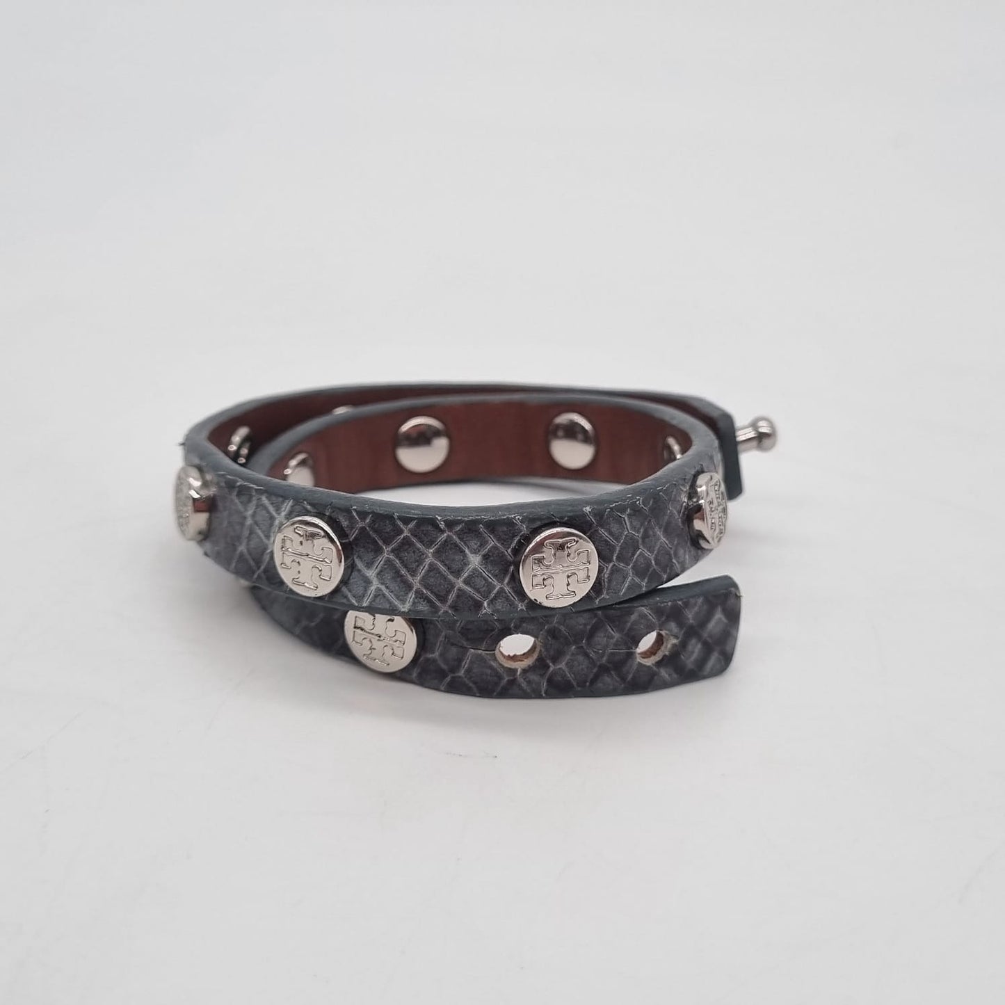 Tory Burch Double Tour Bracelet Snake Skin