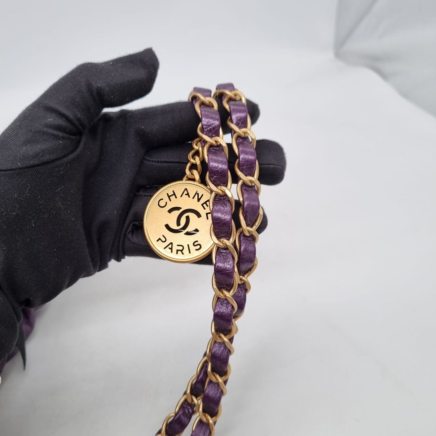 Chanel C22 Small Dark Purple GHW CHIP Size 29x7x32
