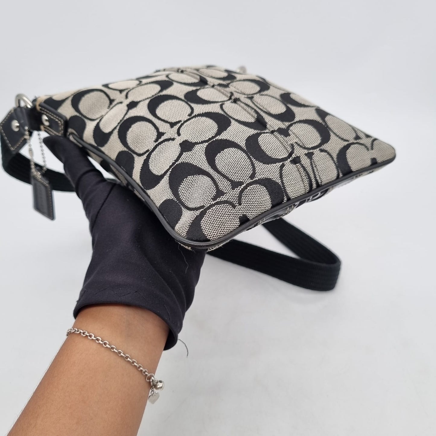 Coach Signature Crossbody Bag Black Size 19x22