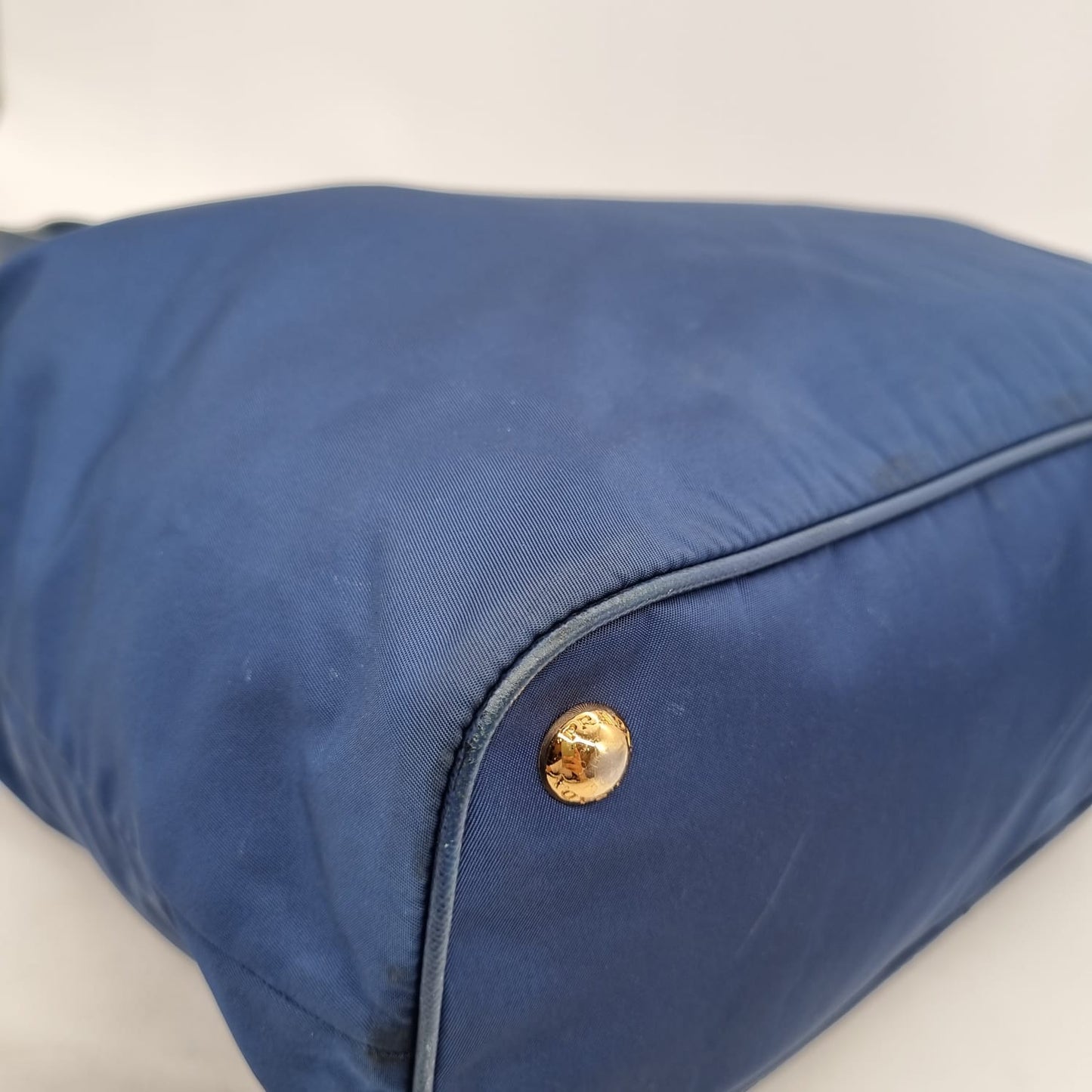 Prada Tote Nylon Navy Blue GHW Size 35x13x30