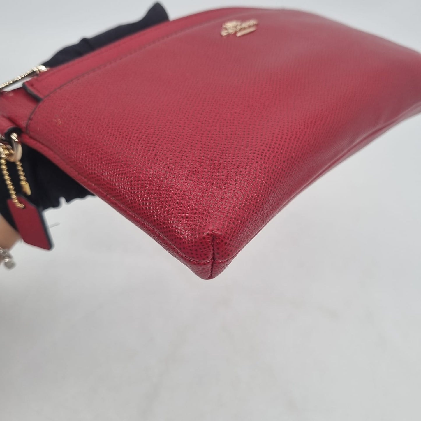 Coach Kelsey Pebble Leather Red 2in1 Size 27x8x20