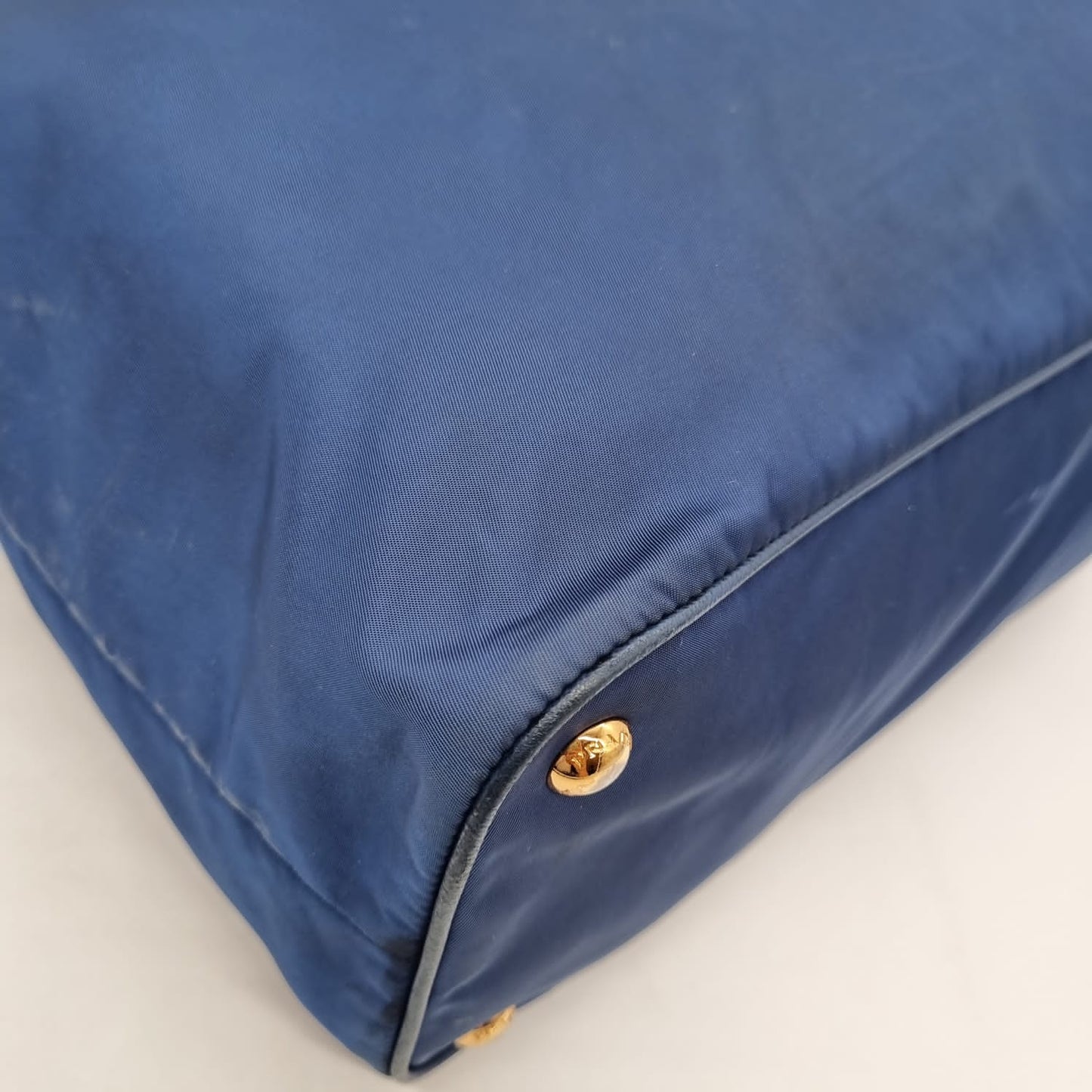 Prada Tote Nylon Navy Blue GHW Size 35x13x30