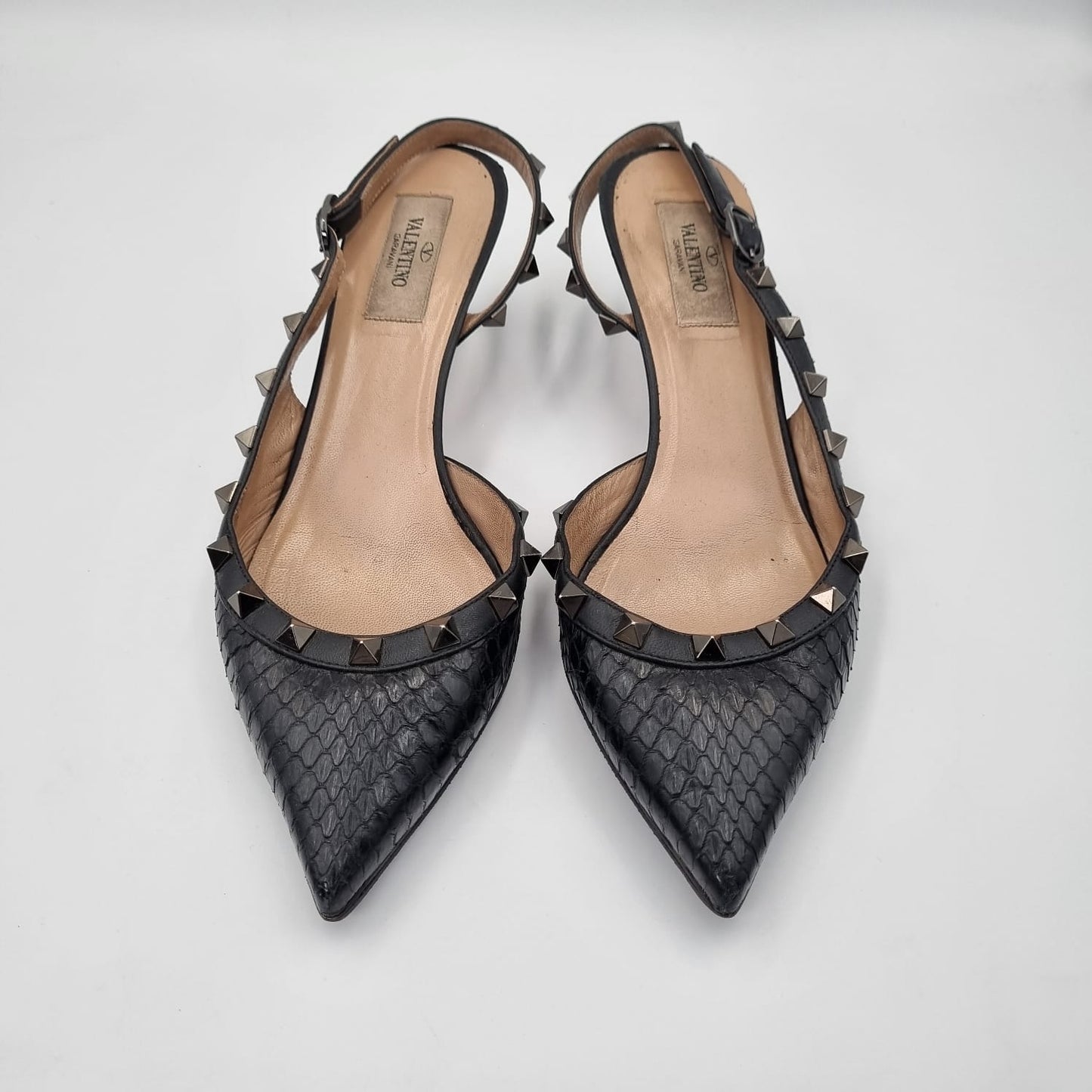 Valentino Rockstud Slingback Black Size 37,5/24 Dari Ujung