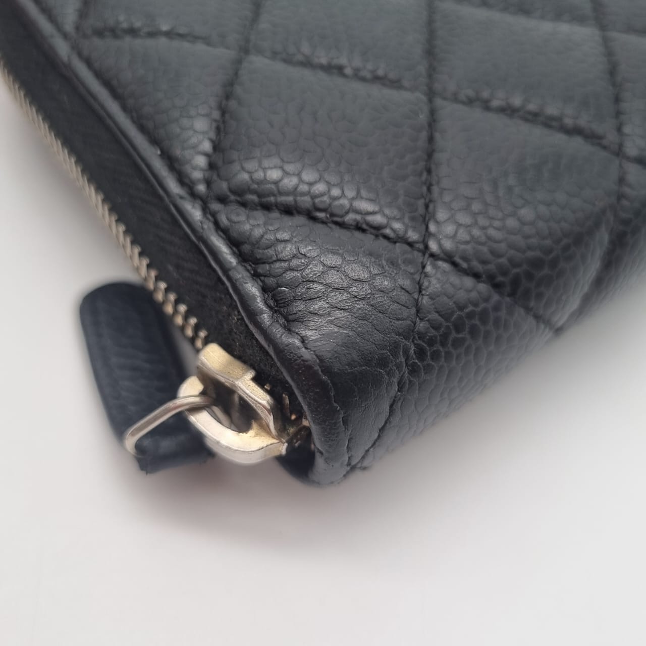 Chanel Zippy Wallet Black Caviar SHW #22 Size 20x12