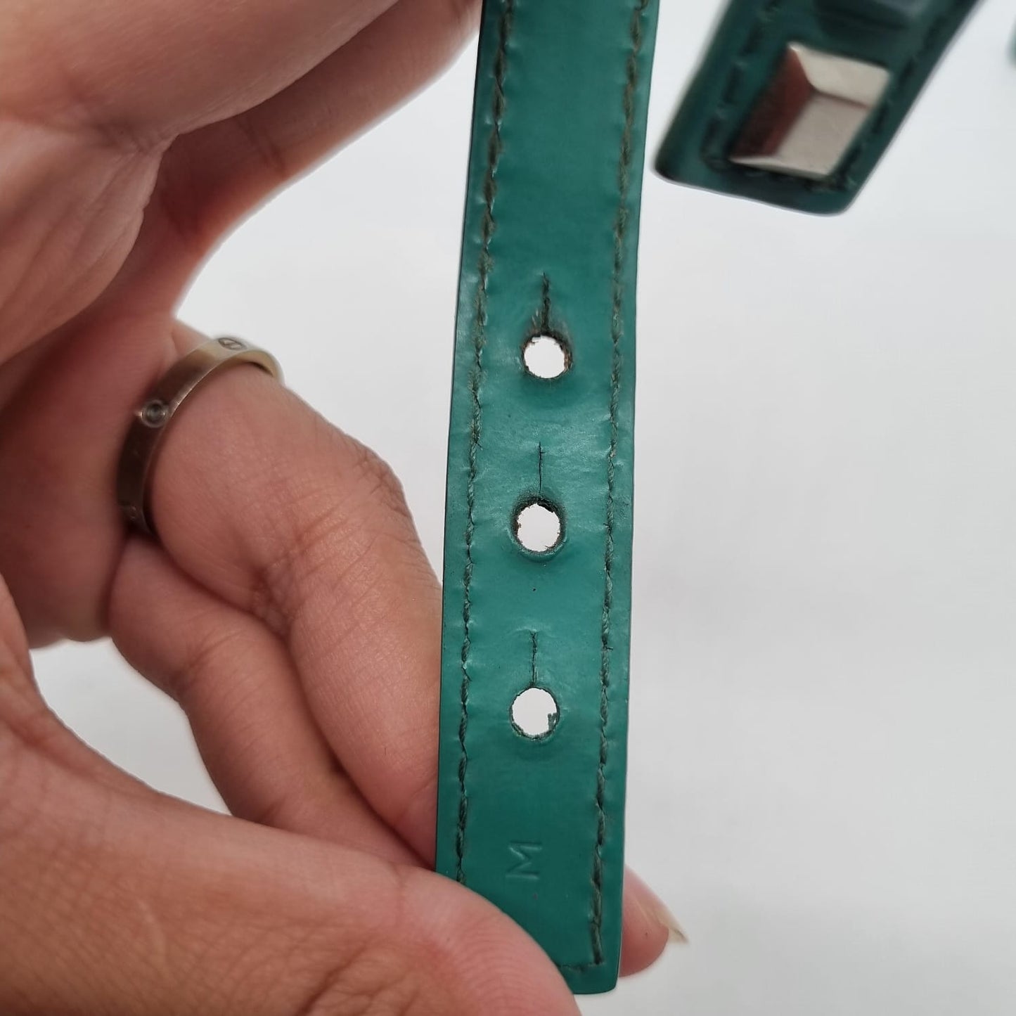 Balenciaga Grid One Row Bracelet Green #B 2017 Size M