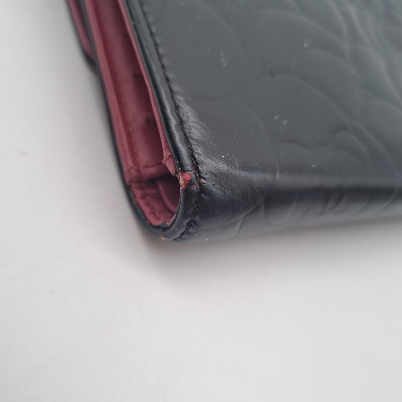 Chanel Camellia Long Wallet Black #14 Size 20x12