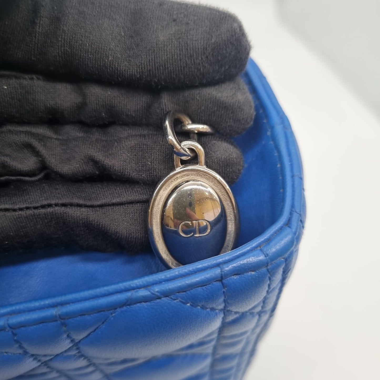 Dior Lady Dior Large Blue SHW 2013 Size 33x11x25
