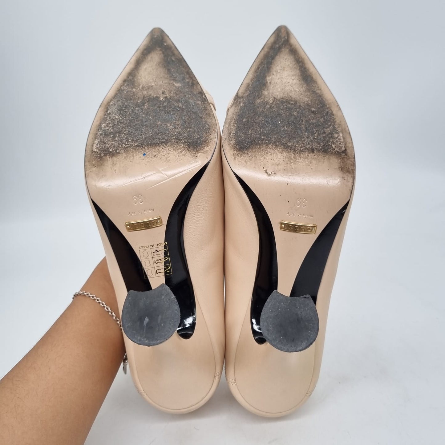 Gucci Horsebit Malaga Kid Skin Rose Size 39/27,5 (dari ujung lancip)