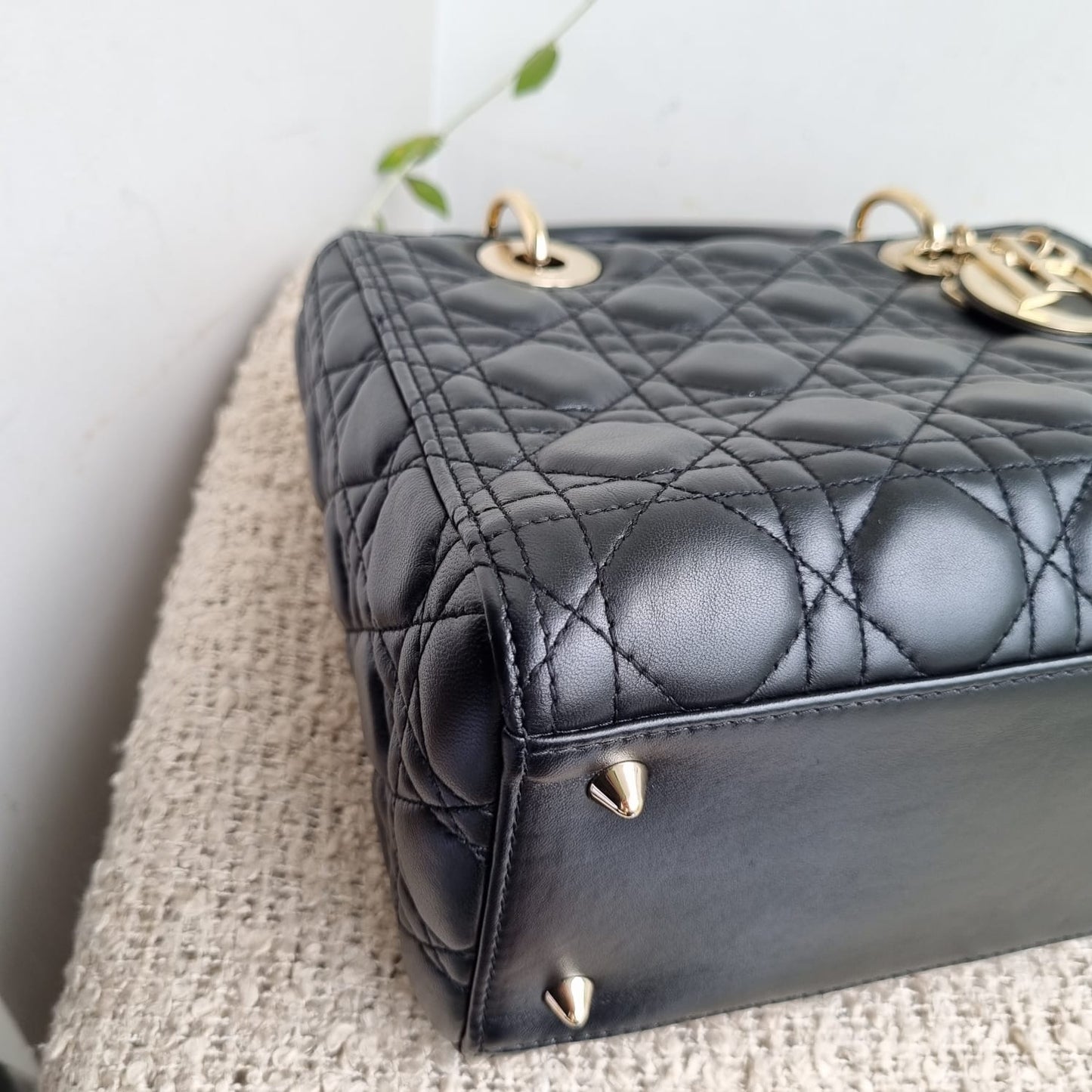 Dior Lady Dior Medium Black LGHW 2020 Size 24x10x21