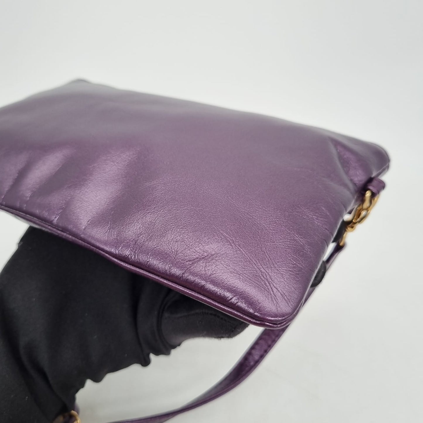 Chanel C22 Small Dark Purple GHW CHIP Size 29x7x32
