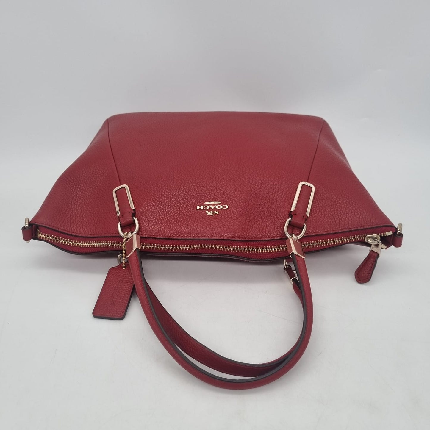 Coach Kelsey Pebble Leather Red 2in1 Size 27x8x20