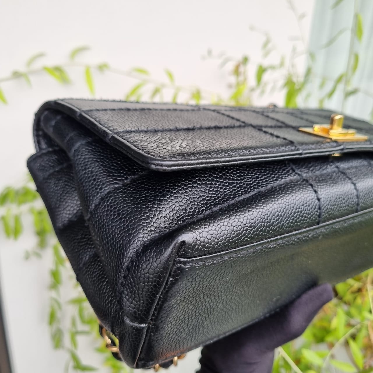 Chanel Vintage Flap Bag Black Caviar GHW (broken Holo) Size 29x9x16