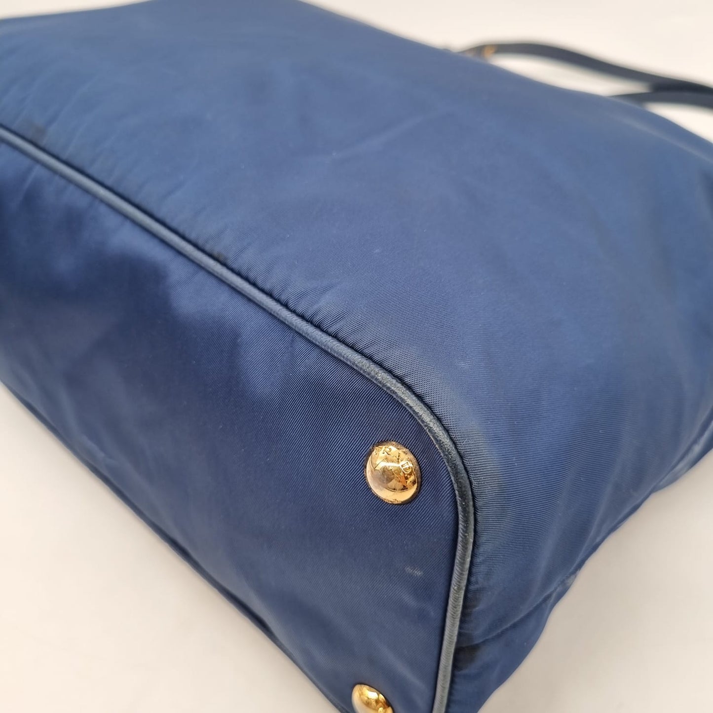 Prada Tote Nylon Navy Blue GHW Size 35x13x30