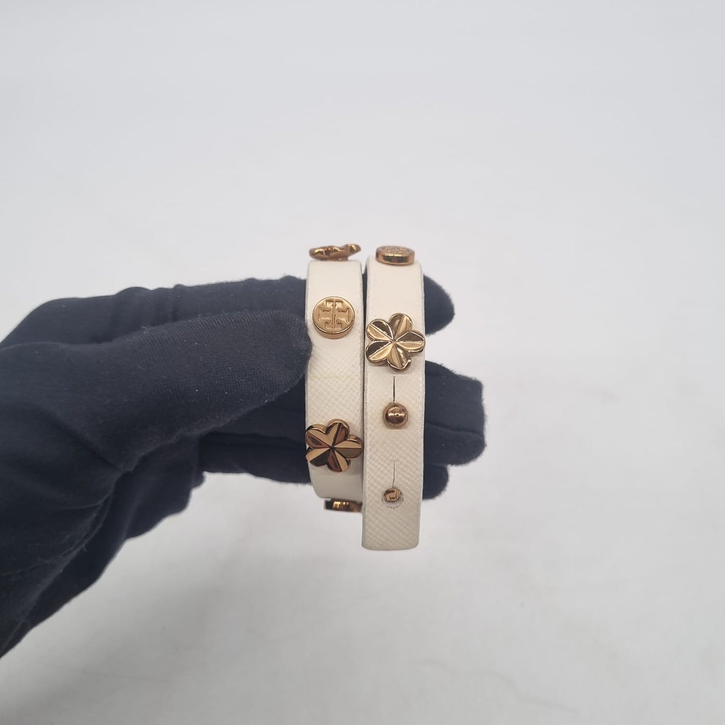 Tory Burch Bracelet Stud White GHW
