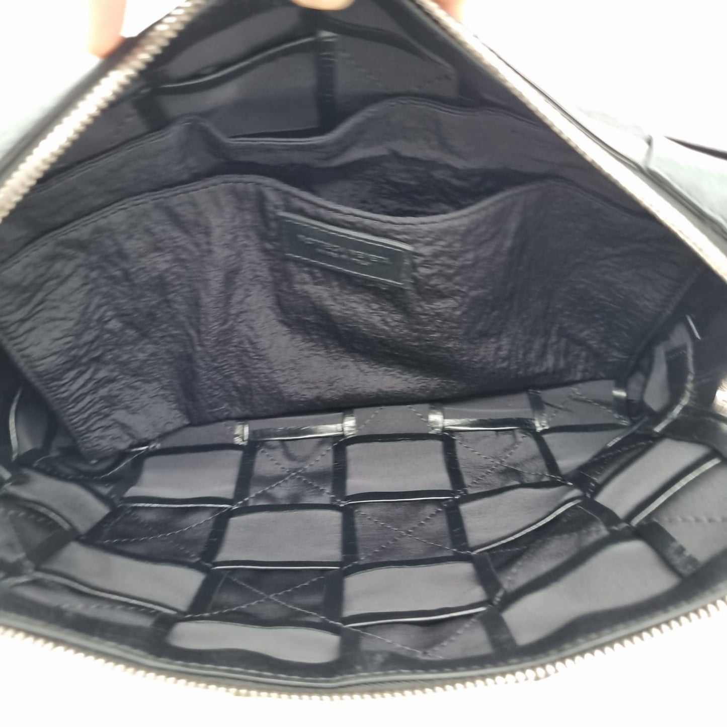 Bottega Veneta Intrecciato Travel Organizer Clutch Black Size 27x18