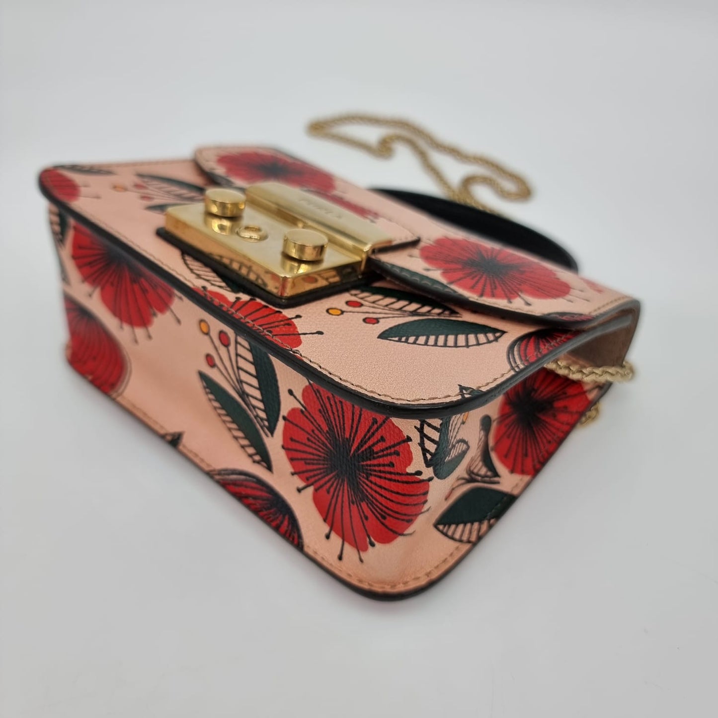 Furla Metropolis Floral Shoulder Bag Size 17x7x13