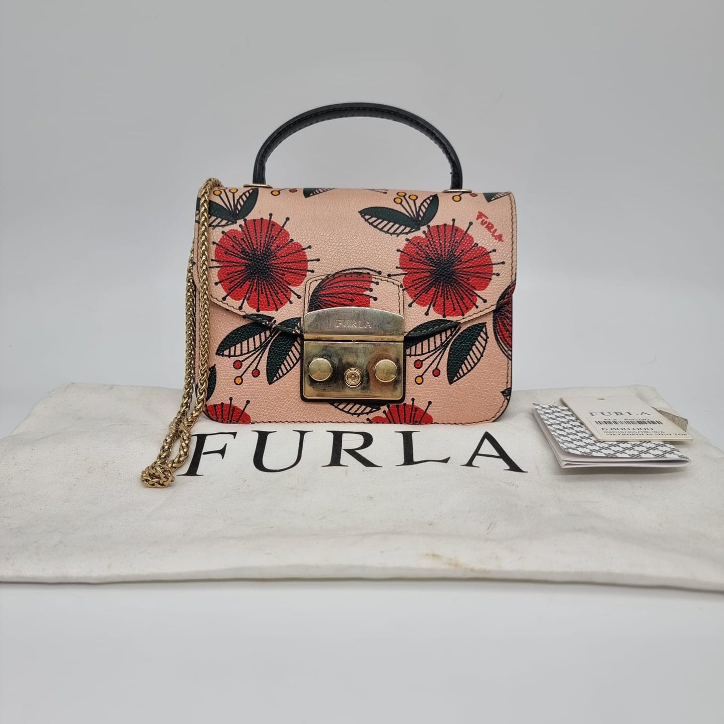 Furla Metropolis Floral Shoulder Bag Size 17x7x13