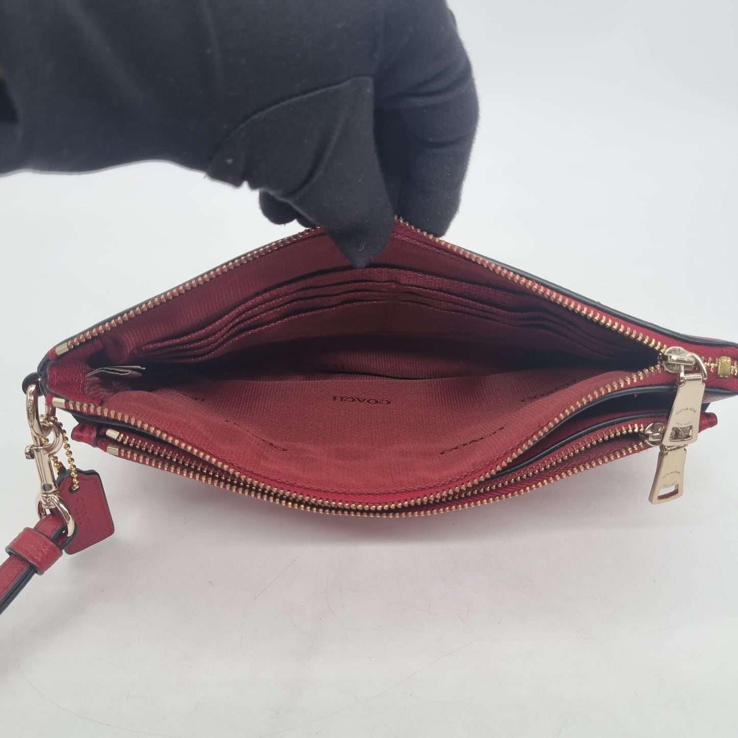 Coach Kelsey Pebble Leather Red 2in1 Size 27x8x20