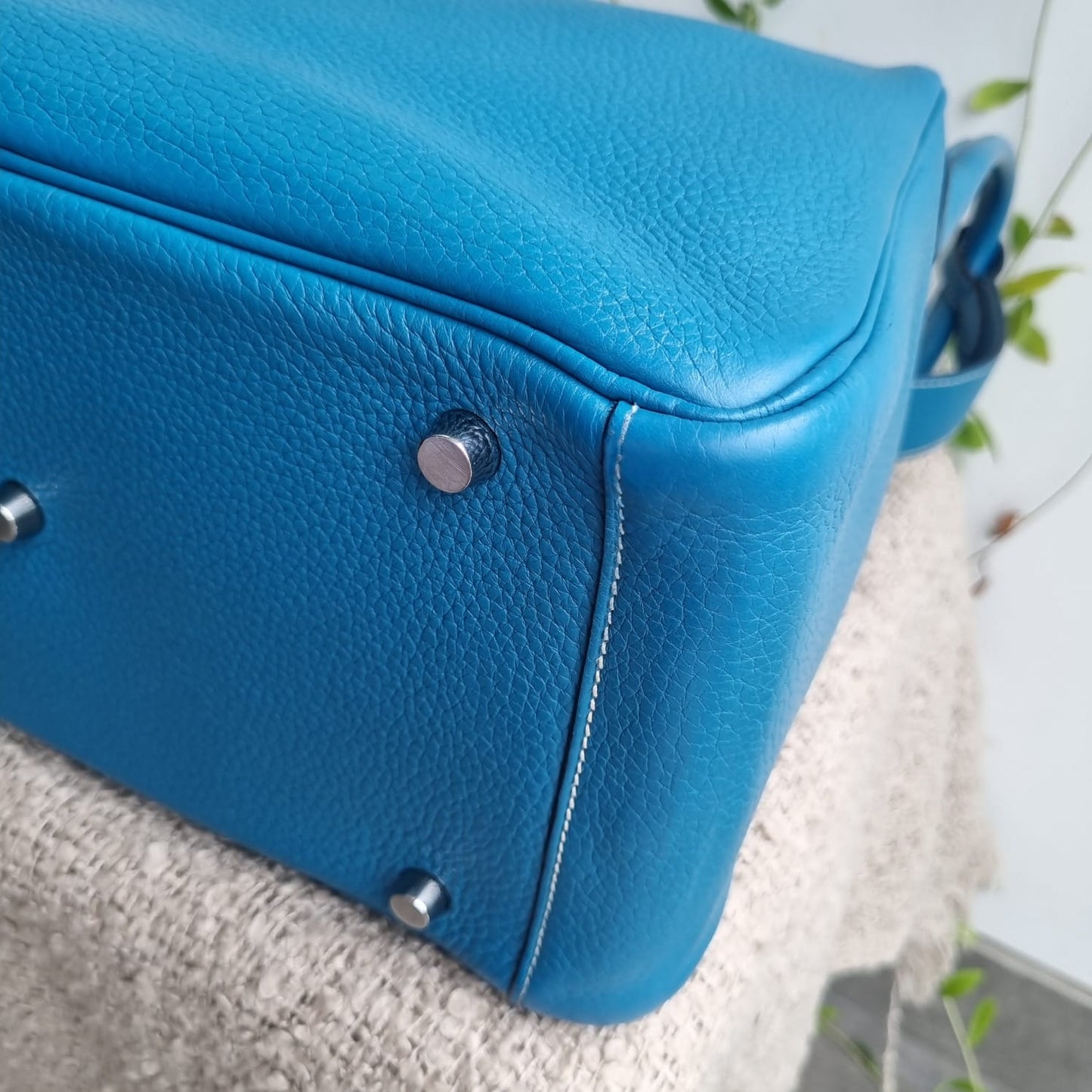Hermes Lindy 30 Blue Jeans PHW #R Size 30x13x20