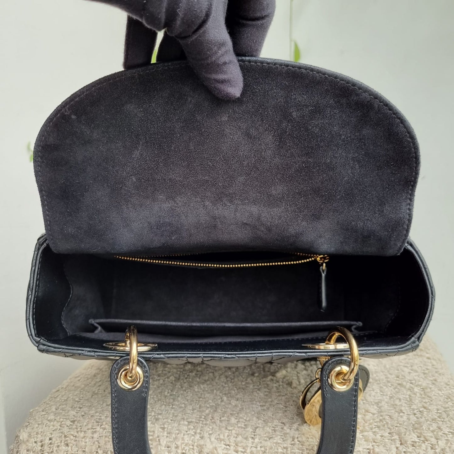 Dior Lady Dior Medium Black LGHW 2020 Size 24x10x21