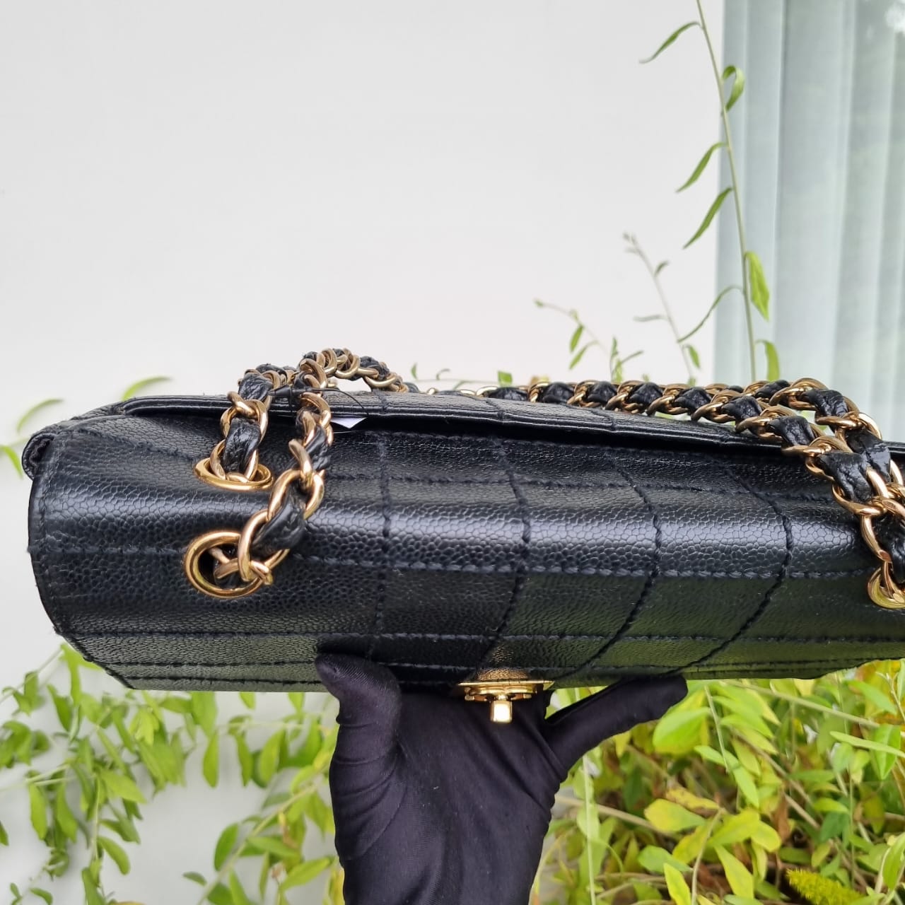 Chanel Vintage Flap Bag Black Caviar GHW (broken Holo) Size 29x9x16