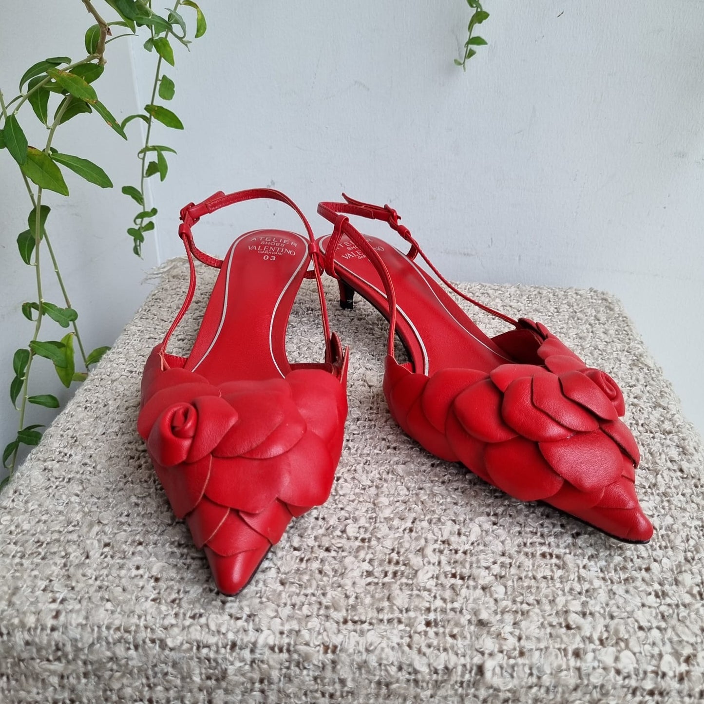 Valentino Garavani Atelier Rose Edition Heels Red Size 40/27 Dari Ujung
