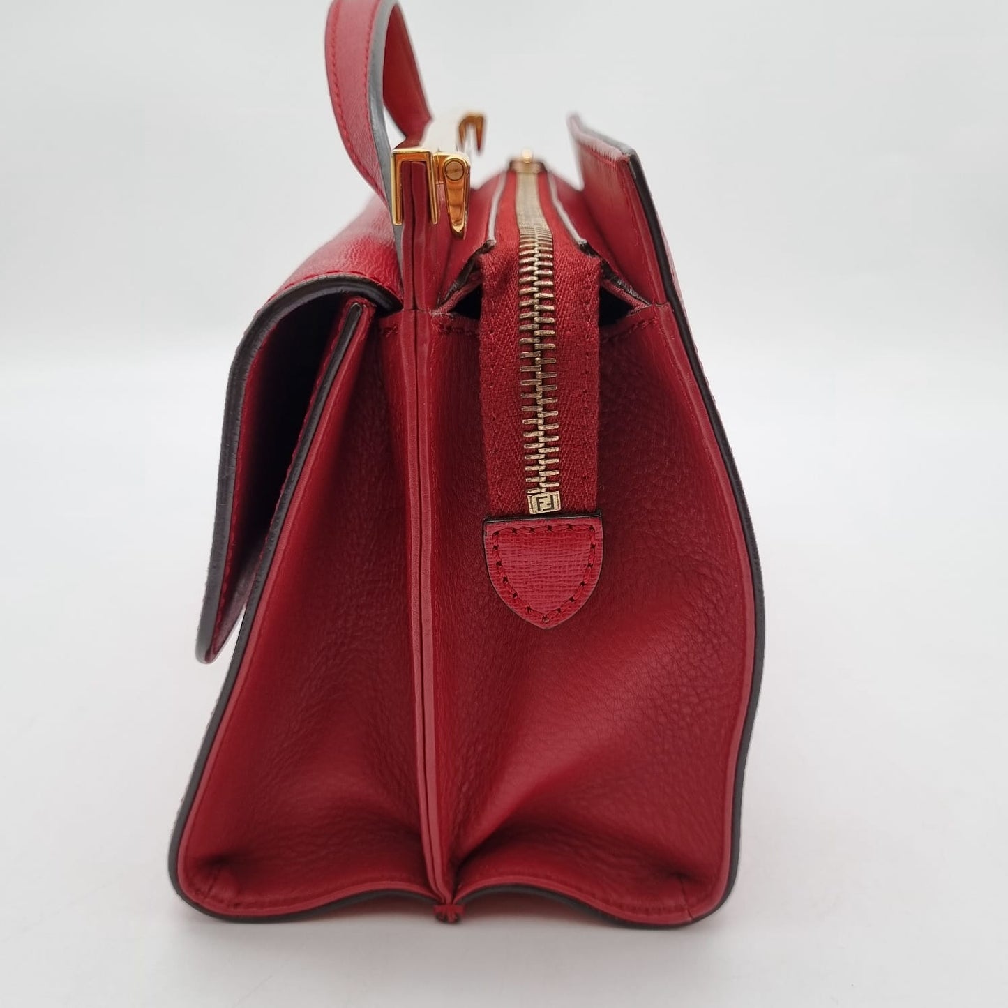 Fendi Demi Jour Top Handle Piccola Red 2015 Size 23x12x16