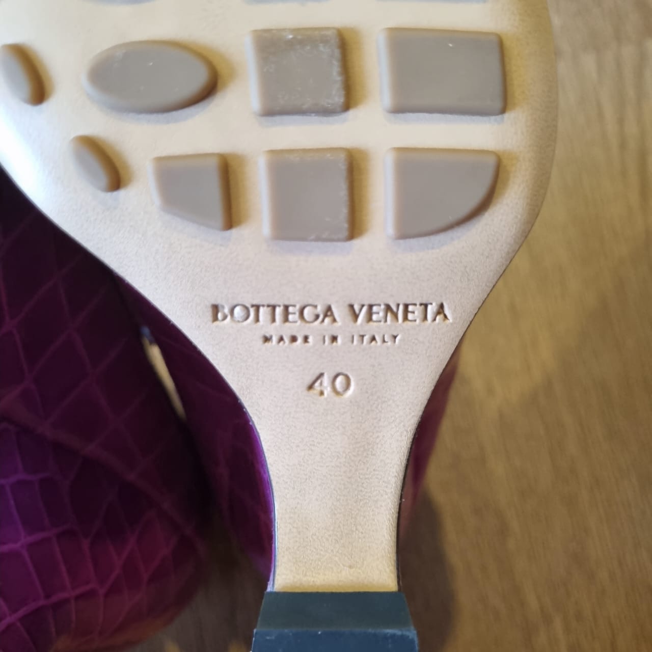 Bottega Veneta Embossed Wedges Croco Purple Size 40/28 Dari Ujung