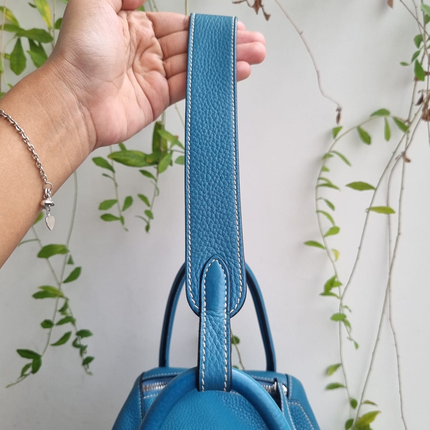 Hermes Lindy 30 Blue Jeans PHW #R Size 30x13x20