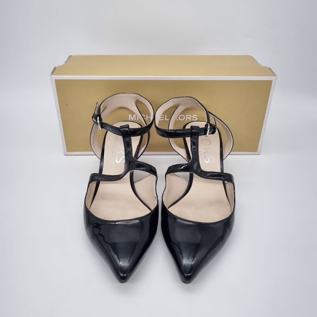 Michael Kors Heels Patent Black Size 6M/24 Dari Ujung