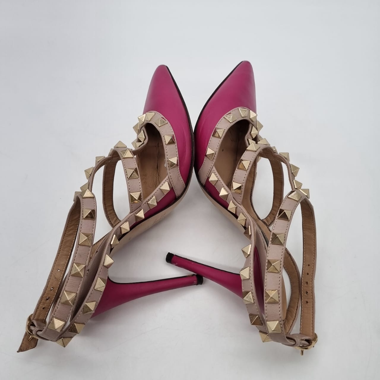 Valentino Garavani Rockstud Heels Maroon Size 35/23 dr ujung