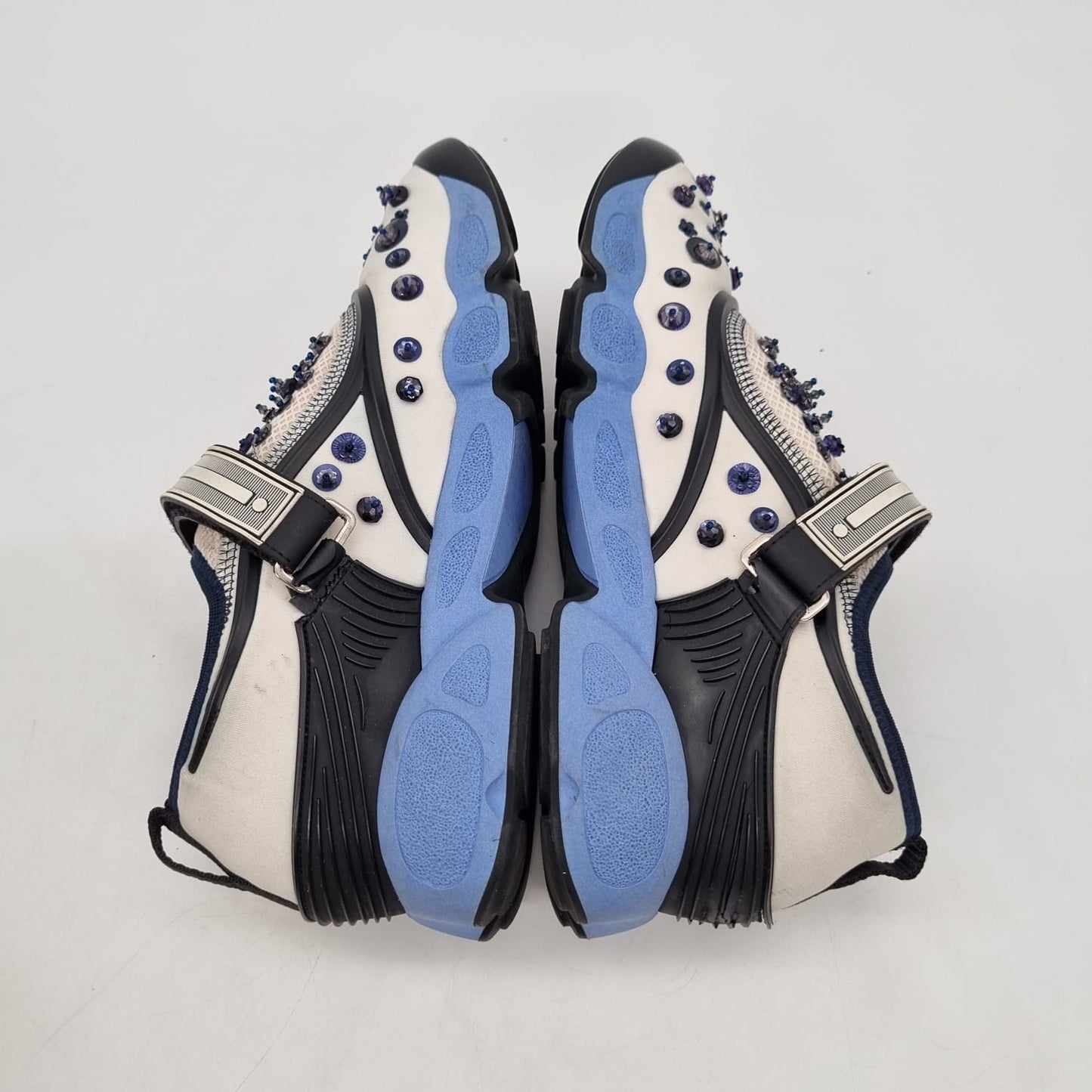 Dior Fusion Sneakers White Blue Sequin Size 37/24