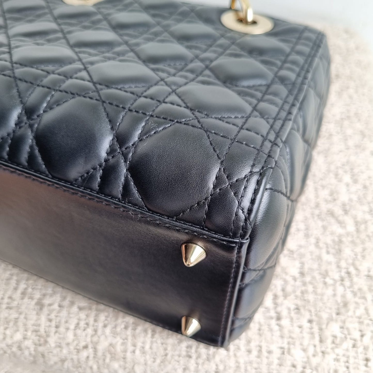 Dior Lady Dior Medium Black LGHW 2020 Size 24x10x21