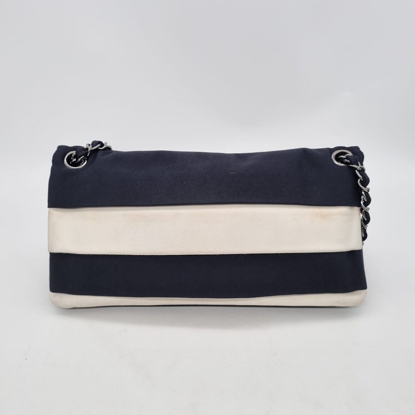 Chanel Reissue Jumbo White Black Canvas #12 Size 29x3x16