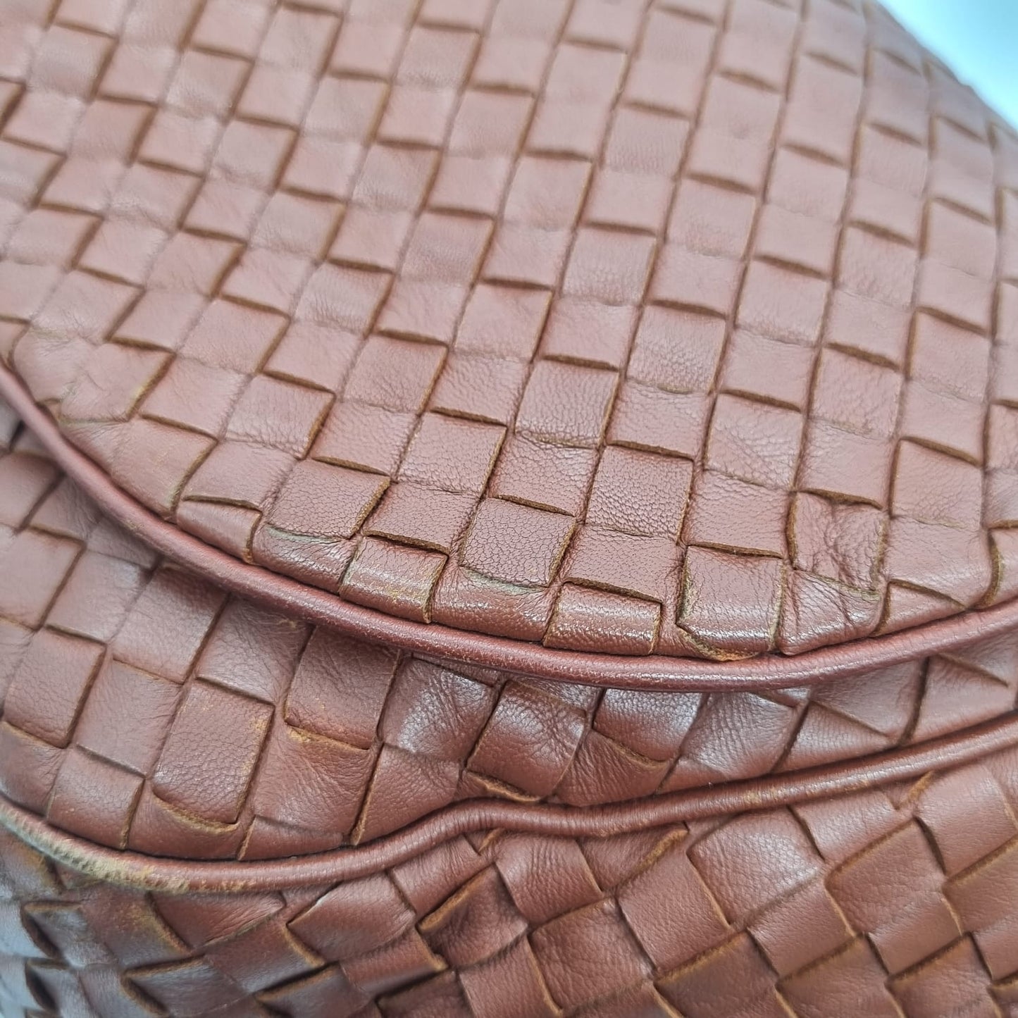 Bottega Venetta Interciatto Flap Bag Sling Bag Brick tahun 2011 size 31x10x32