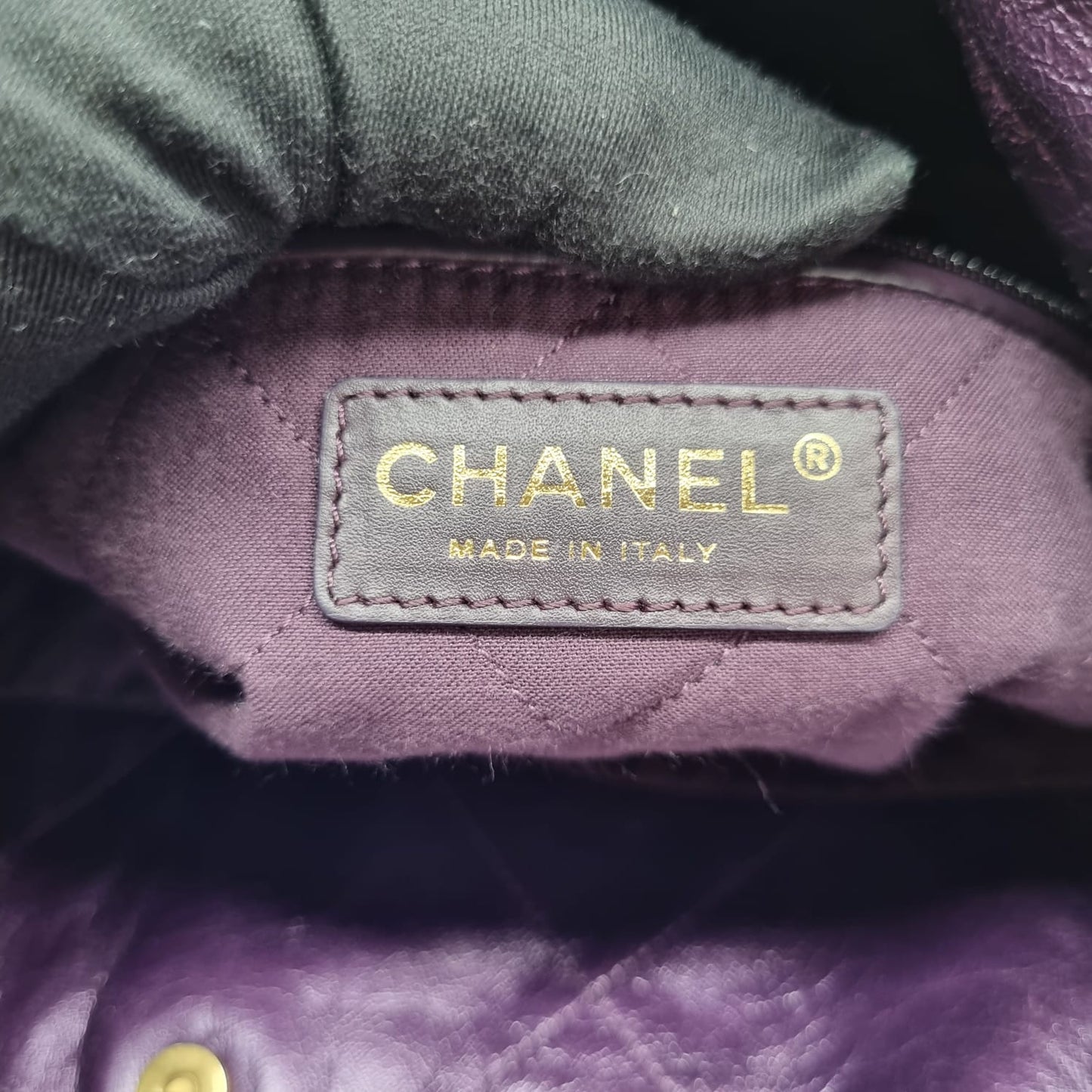 Chanel C22 Small Dark Purple GHW CHIP Size 29x7x32