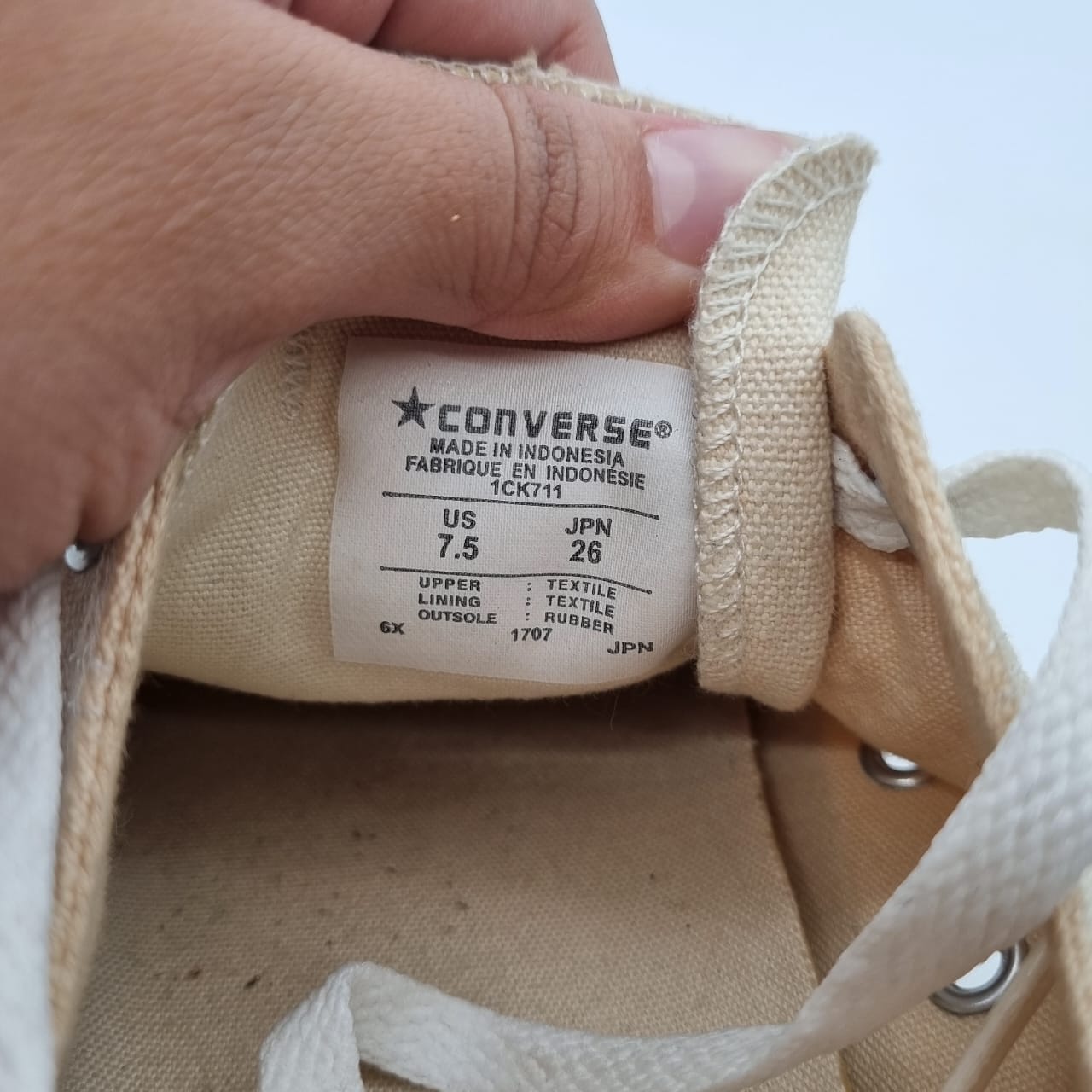 Converse X CDG All Star Ivory Size 7,5/26