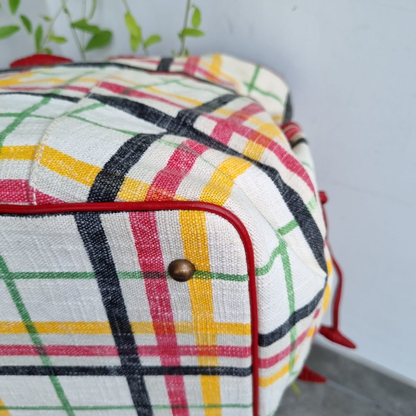 Burberry Canvas Nova Check Large Tote Multicolor Size 34x20x30