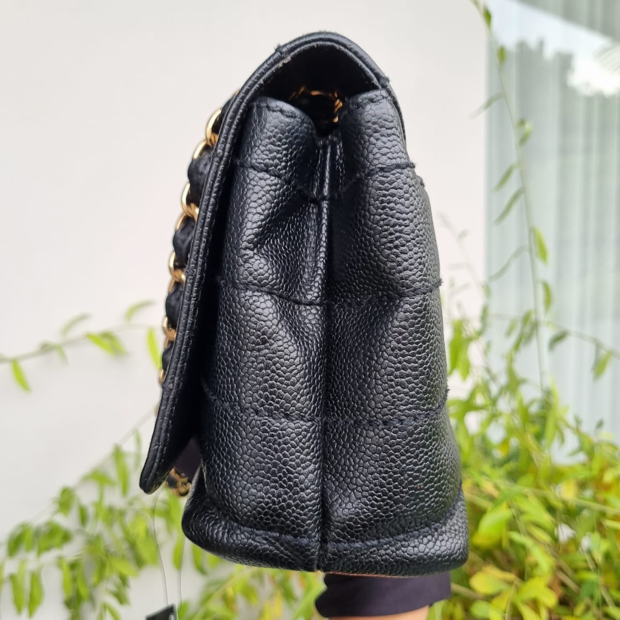 Chanel Vintage Flap Bag Black Caviar GHW (broken Holo) Size 29x9x16