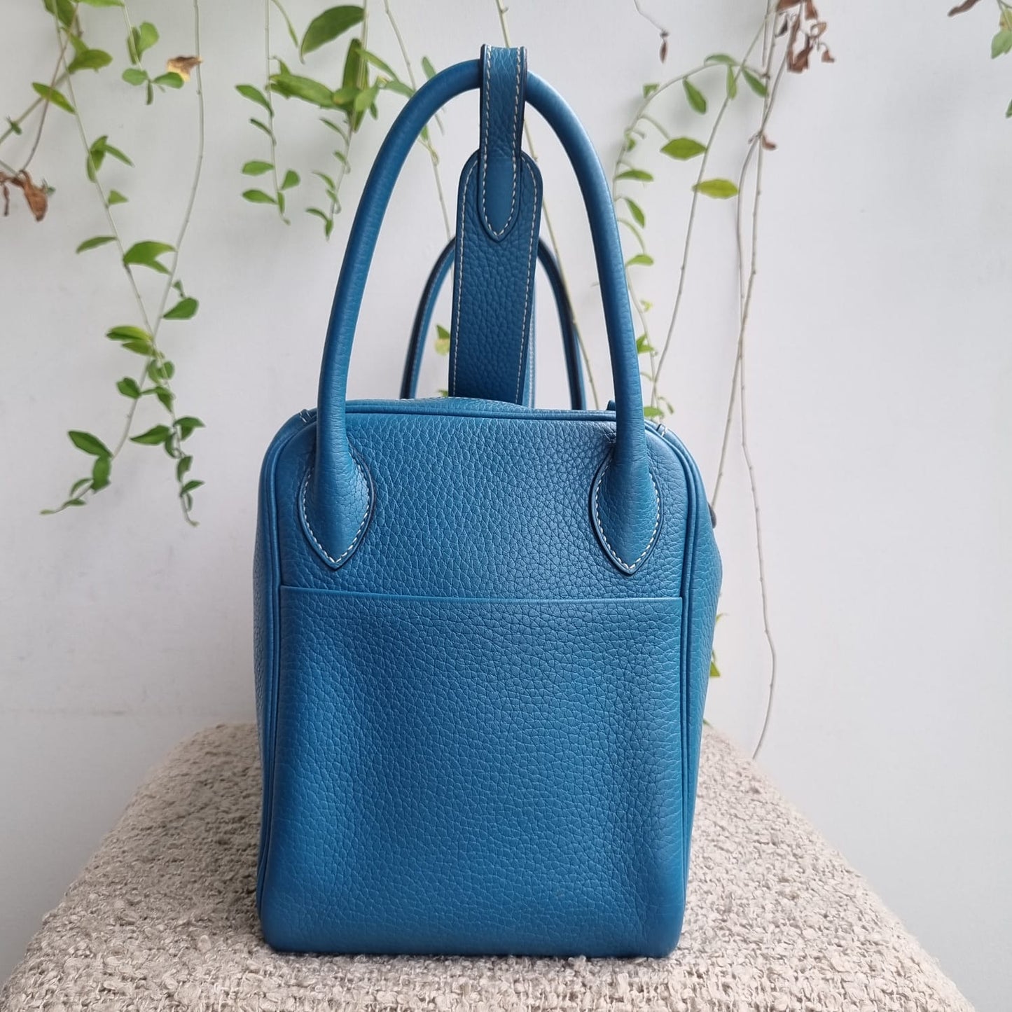 Hermes Lindy 30 Blue Jeans PHW #R Size 30x13x20