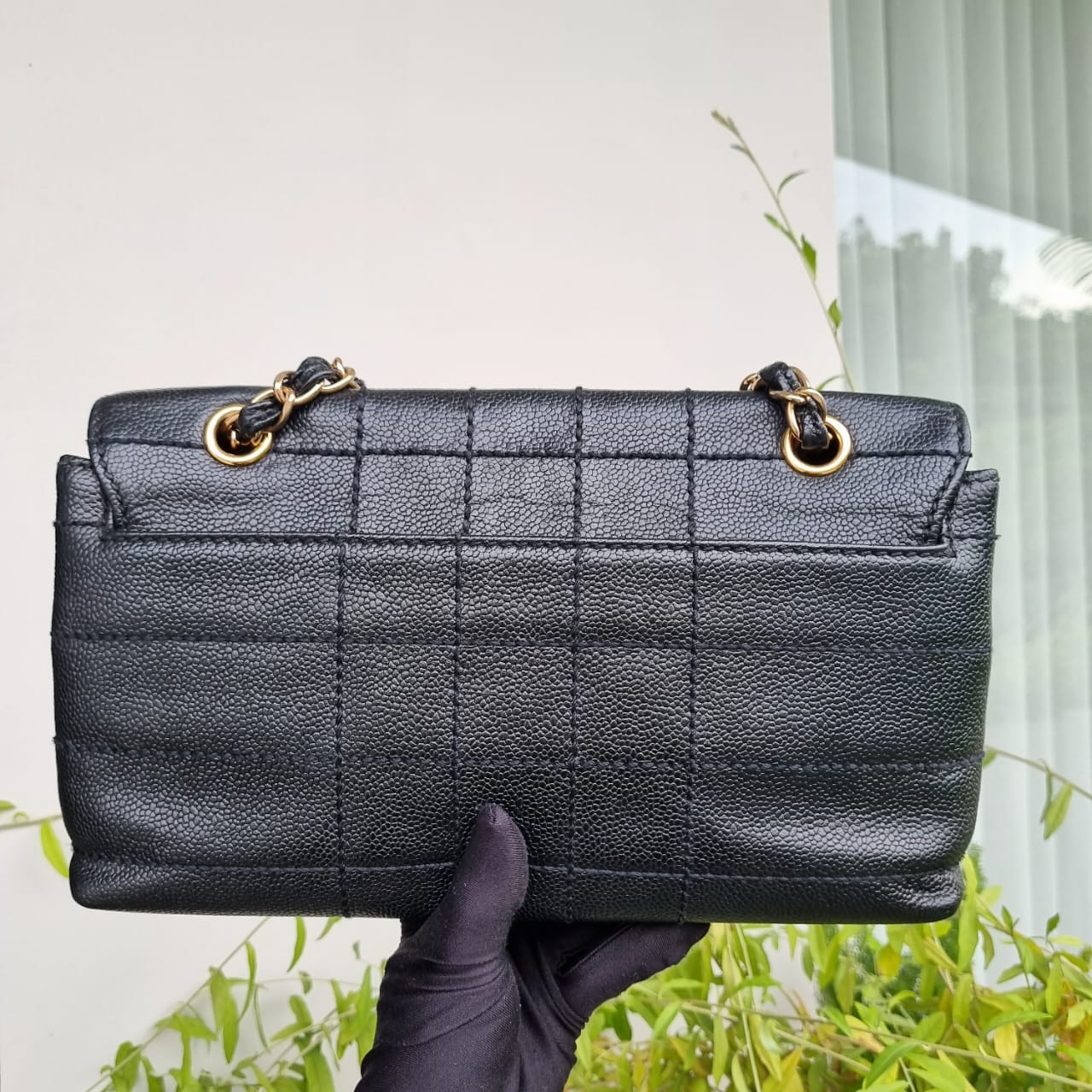 Chanel Vintage Flap Bag Black Caviar GHW (broken Holo) Size 29x9x16