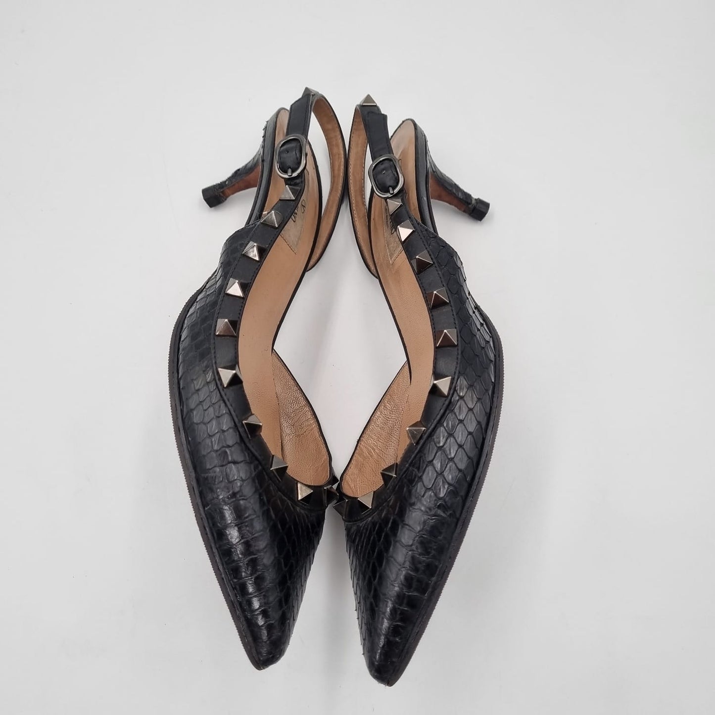 Valentino Rockstud Slingback Black Size 37,5/24 Dari Ujung