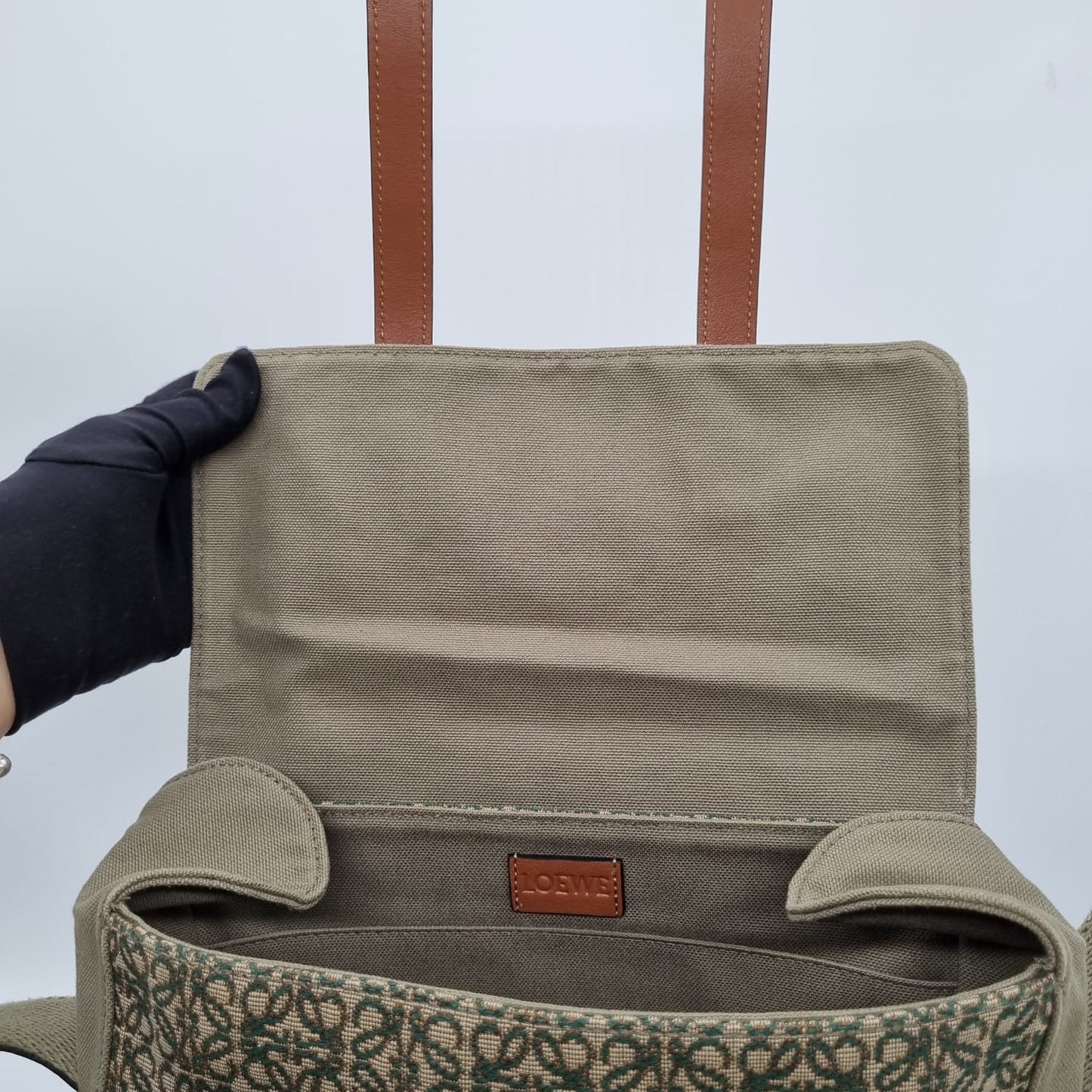 Loewe Messenger Bag Logo Canvas Etoupe 2021 Size 26x8x23