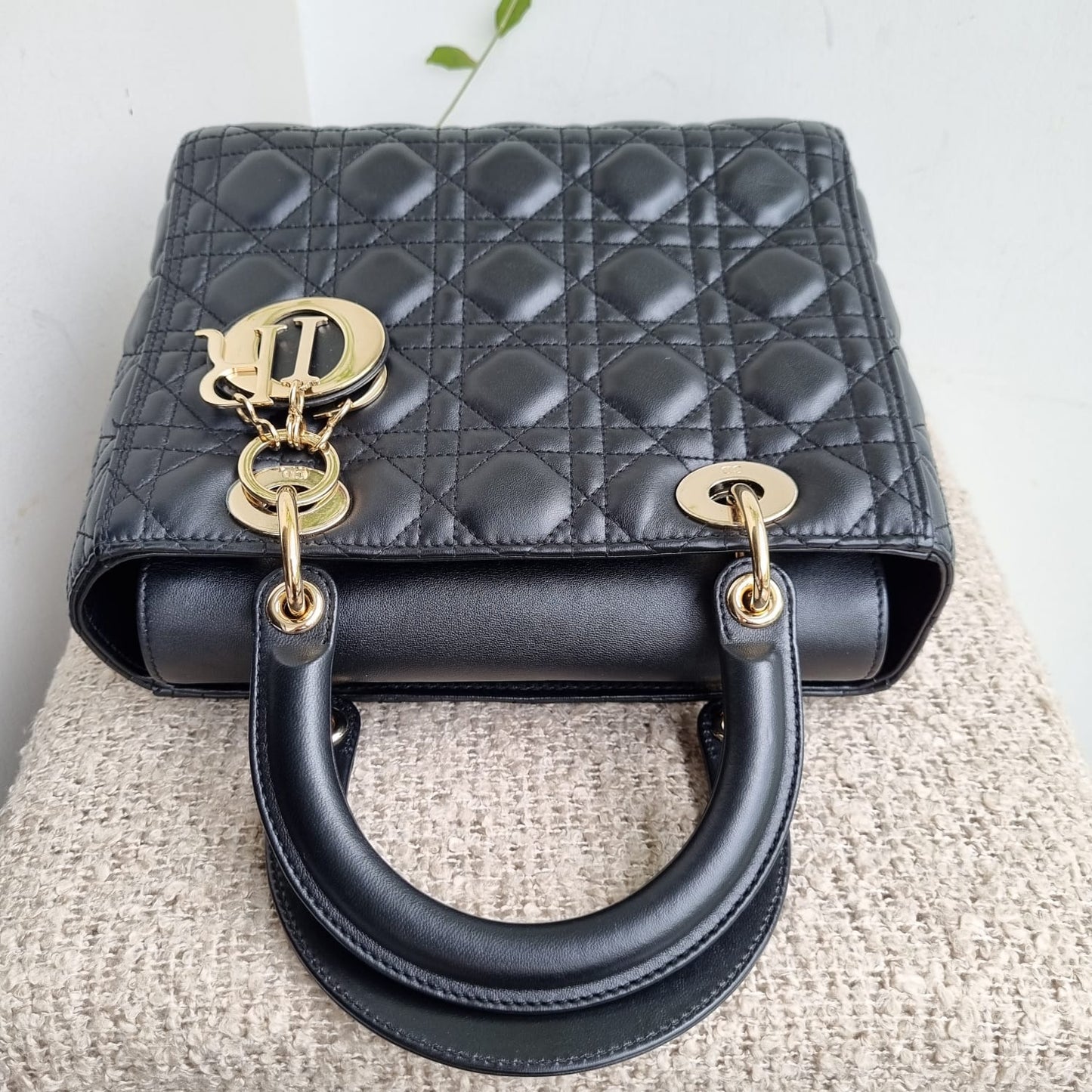 Dior Lady Dior Medium Black LGHW 2020 Size 24x10x21