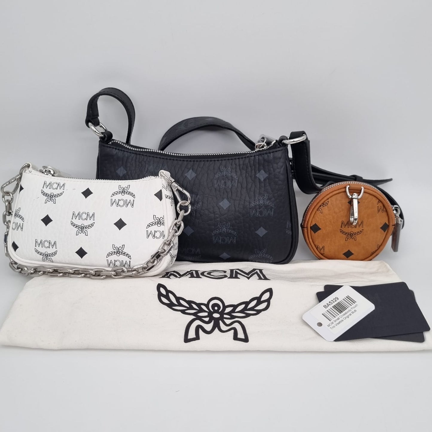 MCM Small Crossbody Pouch Trio Visetos Multi Size 21x5x15