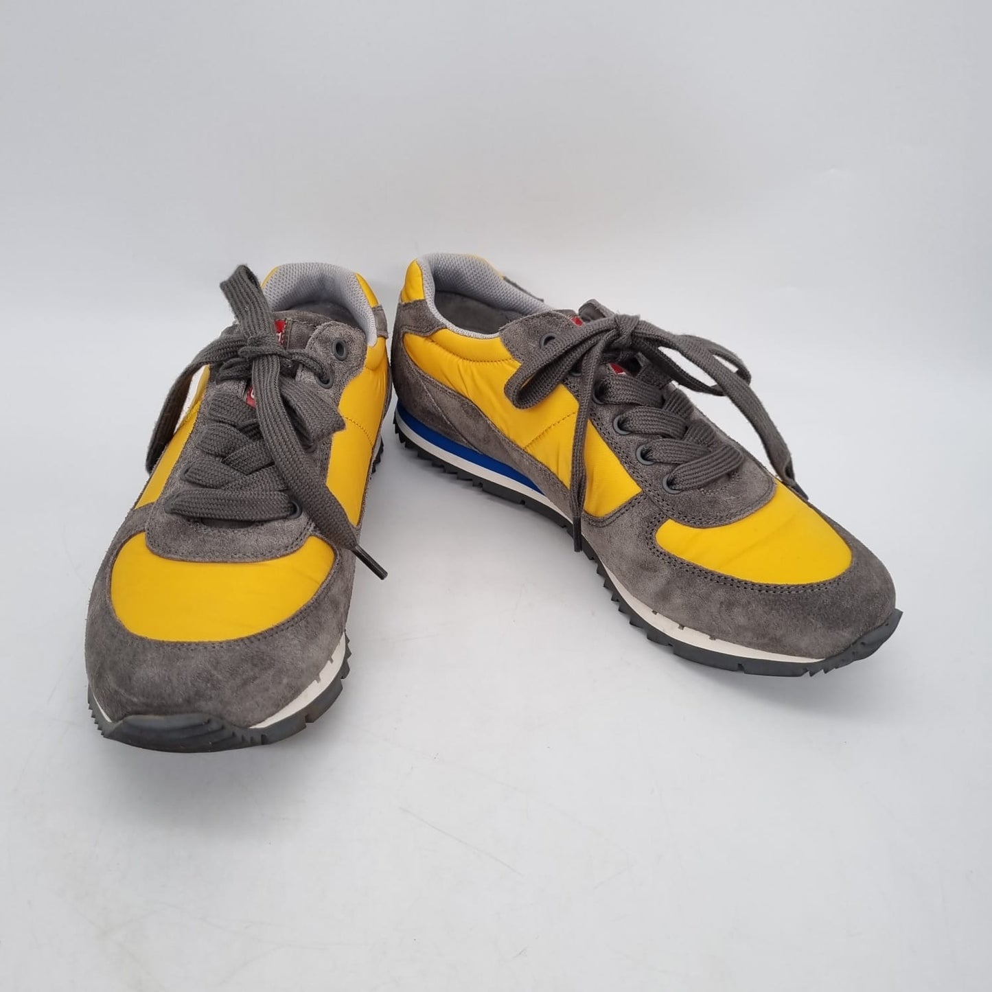 Prada Sneaker Suede Grey Yellow Size 7/27