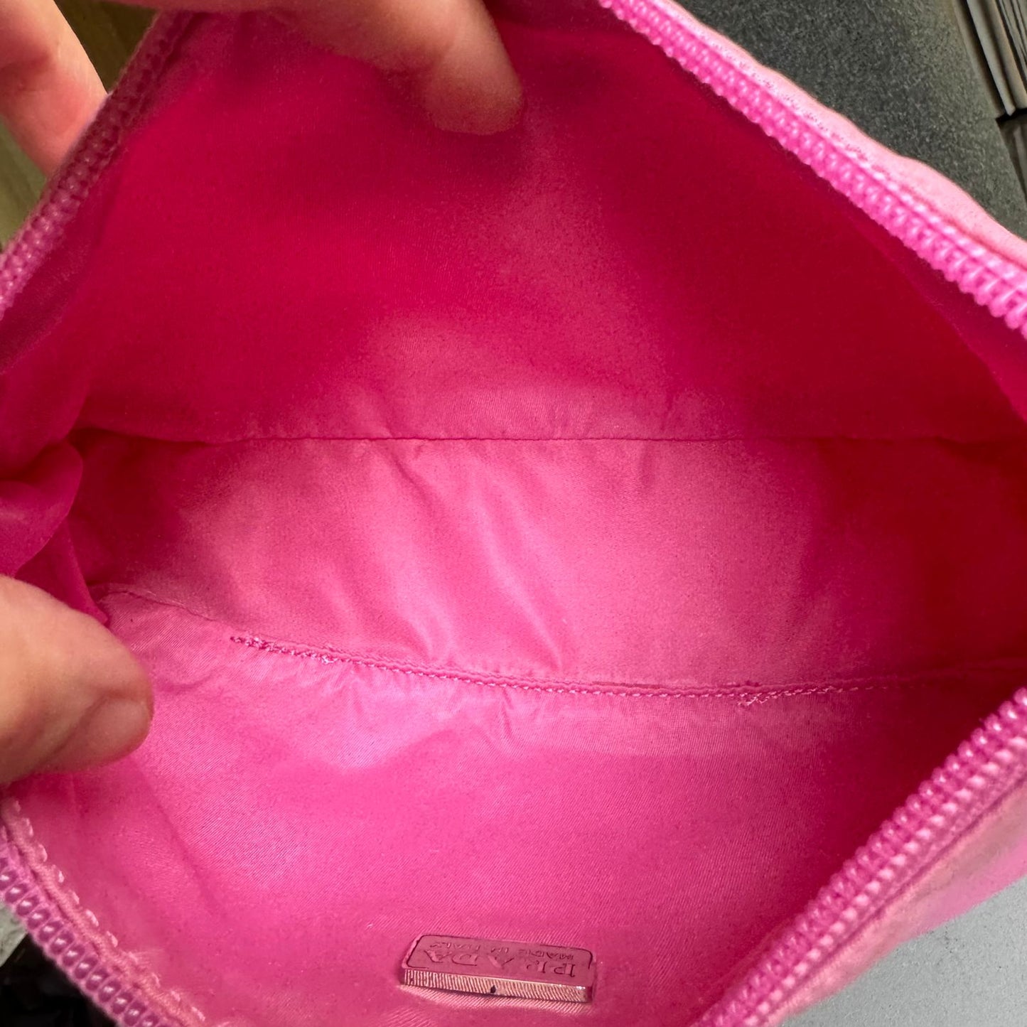 Prada Re Edition Handbag Nylon Pink Size 23x7x14