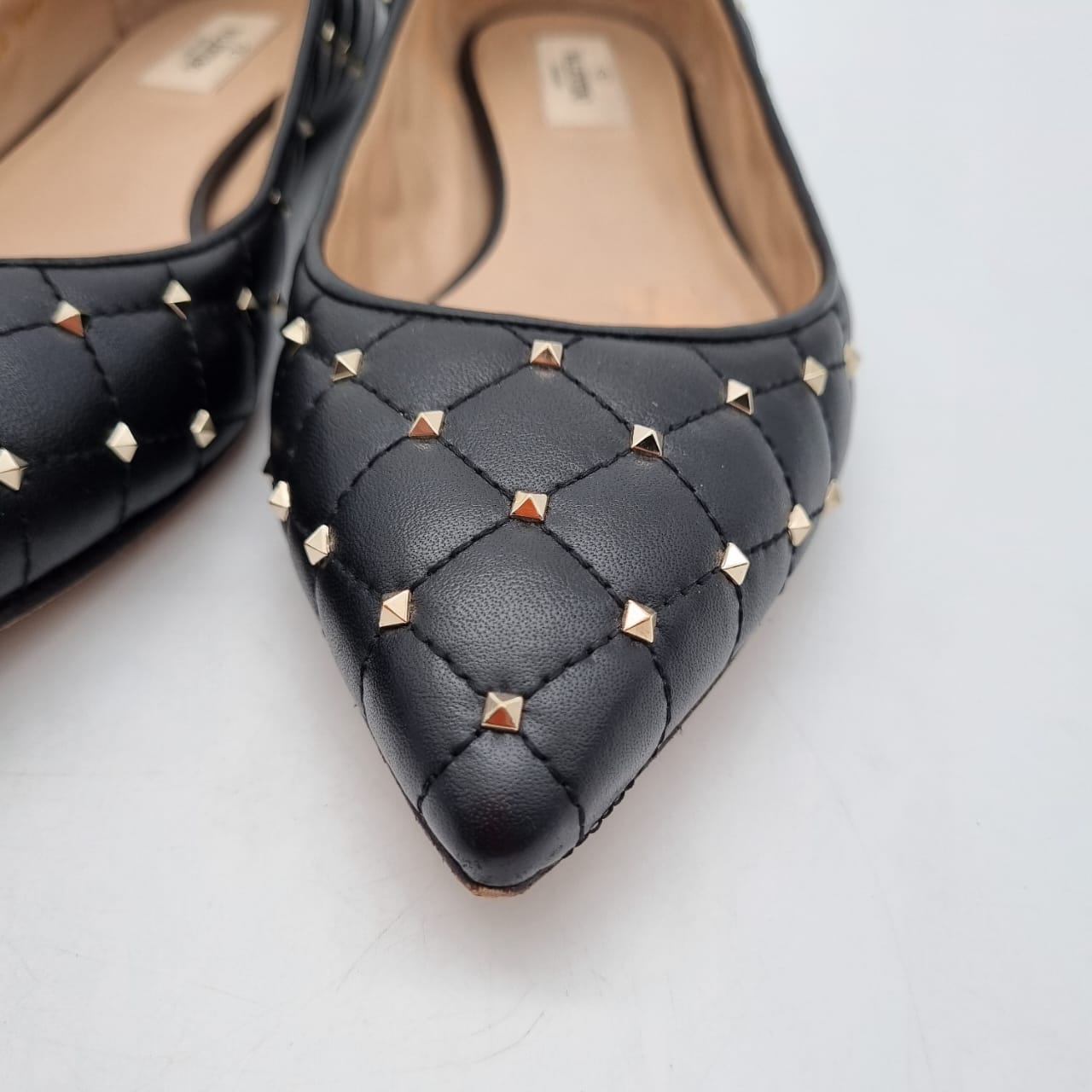 Valentino Ballerina Flats Black Stud Size 39,5/26