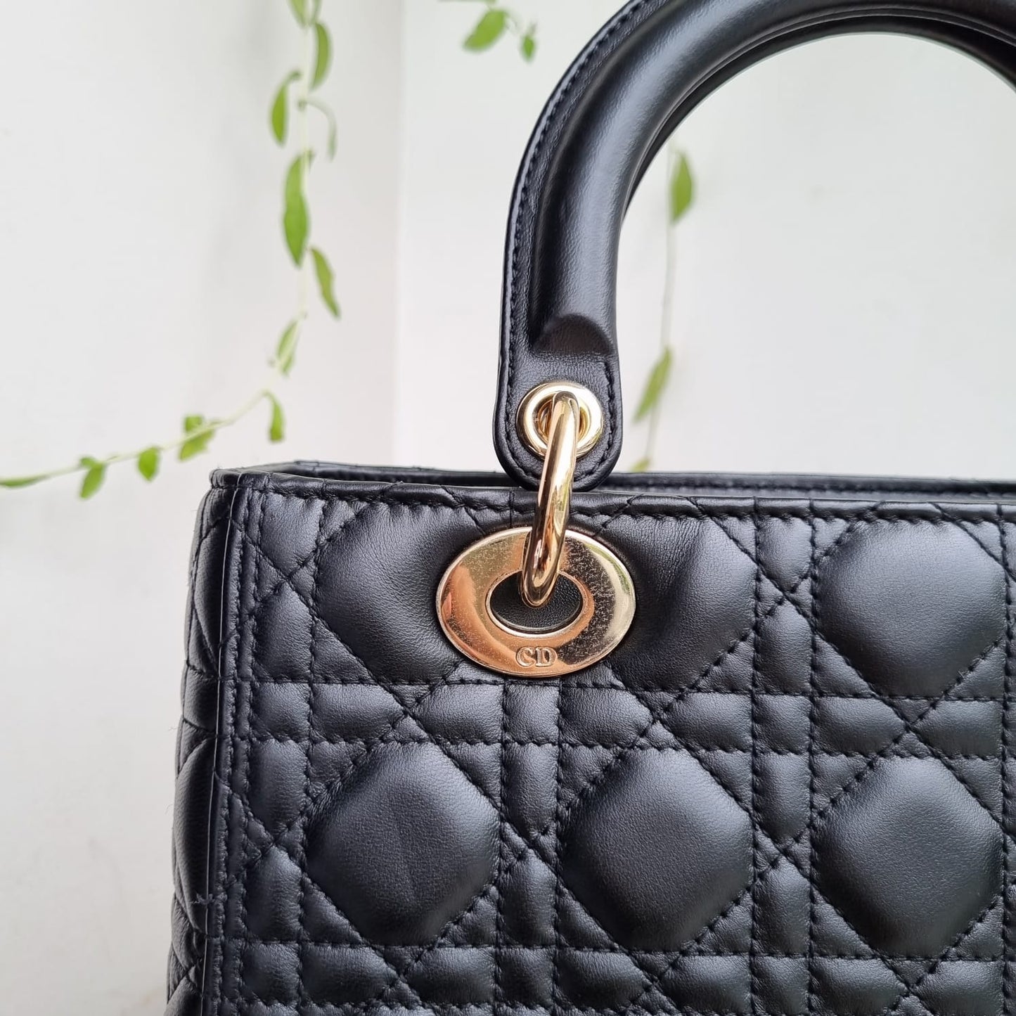 Dior Lady Dior Medium Black LGHW 2020 Size 24x10x21